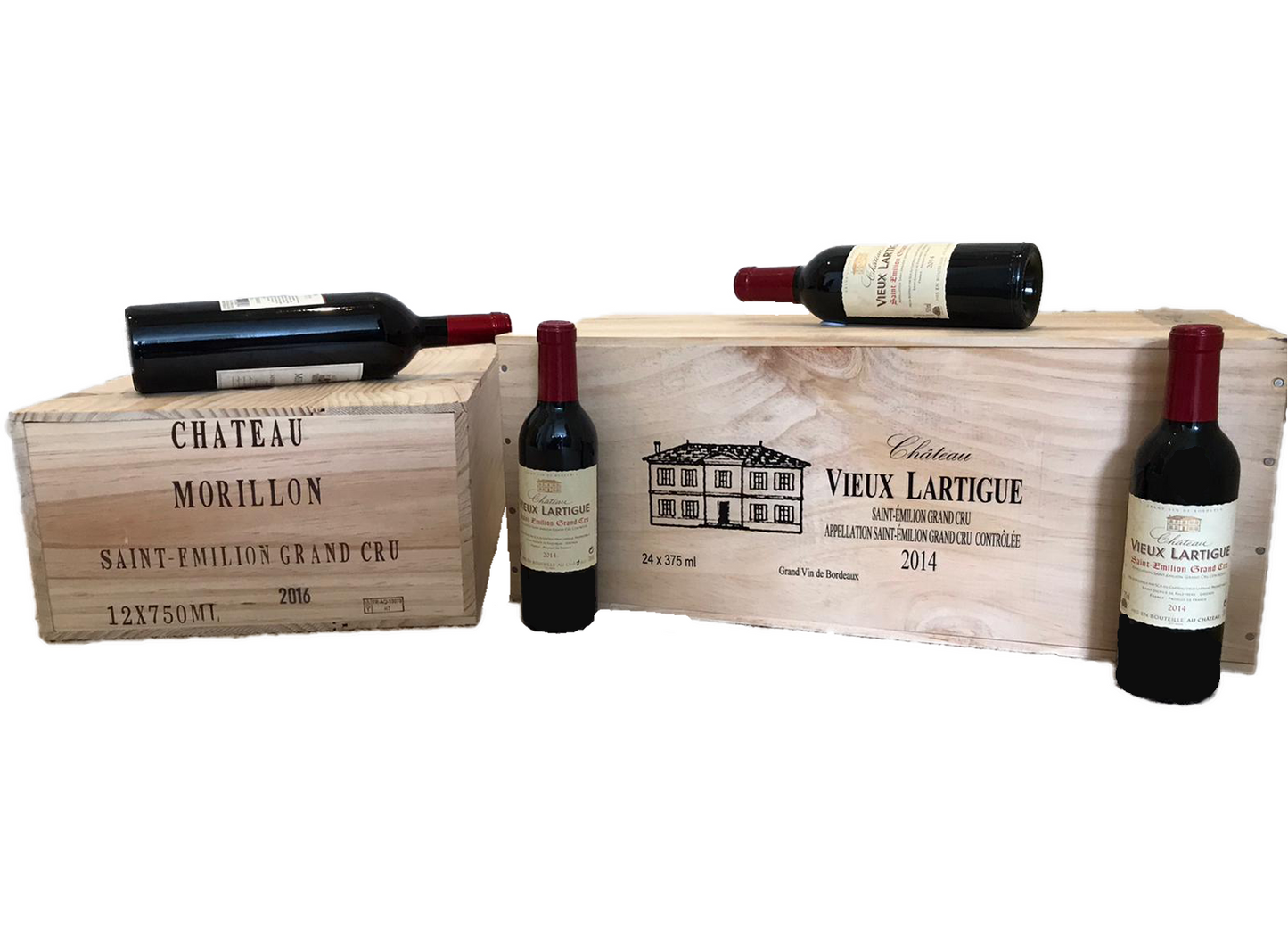 24 Case Of 2014 Vieux Lartigue, St.-Emilion Grand Cru Half Bottles (Wooden Case).
